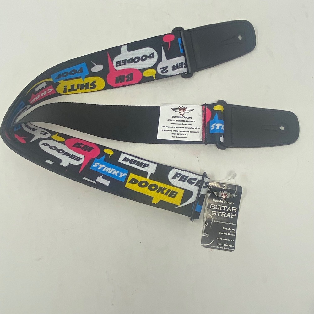 Buckle-Down Poop Emoji Word Bubbles Guitar Strap GS-W31518 Adjustable NEW